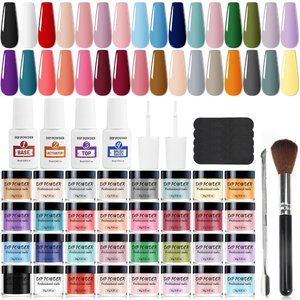 32 Color Dip Nail Powder Starter Kit Set BRAND NEW NIB